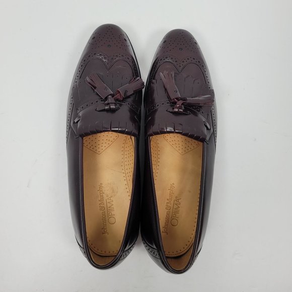 Johnson & Murphy Optima Men\'s Burgundy Leather Loafers Slip On Shoes US Size 10 main image 2